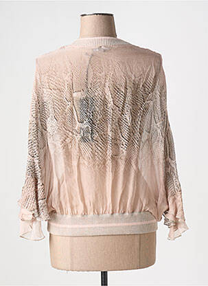 Veste casual col rond rose TRICOT CHIC femme