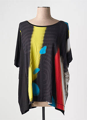 Top stretch manches courtes noir OZAI N KU femme