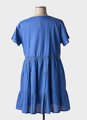 Robe mi-longue manches courtes manches courtes bleu AGATHE & LOUISE femme