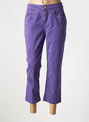 Pantalon 7/8 stretch taille normale violet ELISA CAVALETTI femme