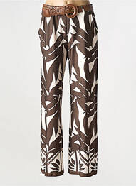 Pantalon droit stretch taille normale marron K-DESIGN femme