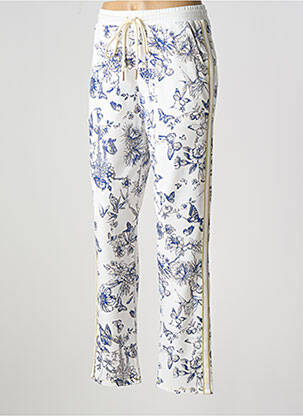 Pantalon slim taille élastique taille normale blanc LEO & UGO femme