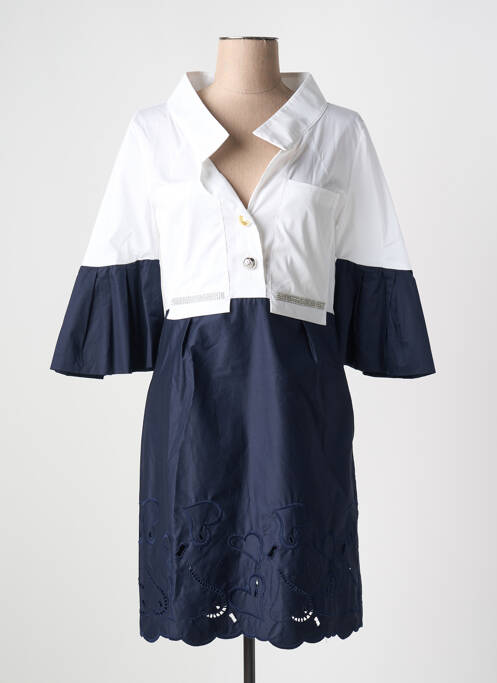 Robe mi-longue manches 3/4 manches 3/4 bleu ELISA CAVALETTI femme