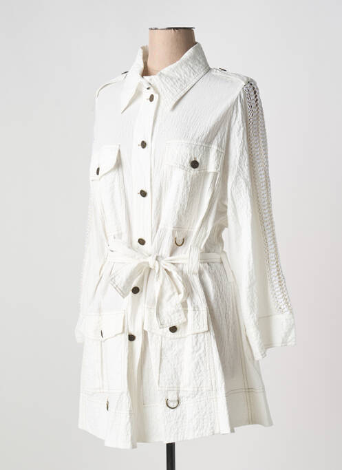 Robe courte blanc TRICOT CHIC pour femme