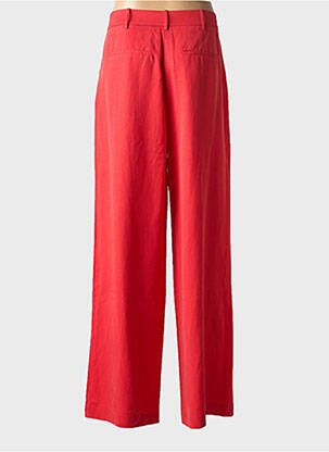 Pantalon large tissage popeline taille haute rouge LOLA CASADEMUNT femme