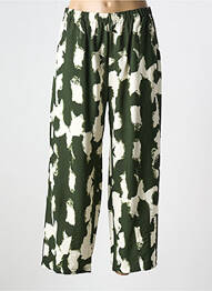 Pantalon droit tissage crêpe taille haute vert GERSHON BRAM femme