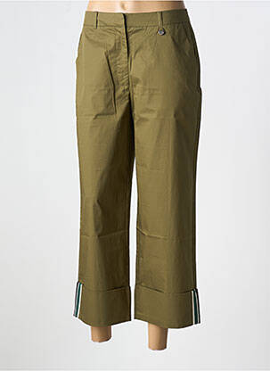 Pantalon 7/8 tissage popeline taille normale vert LOLA CASADEMUNT femme