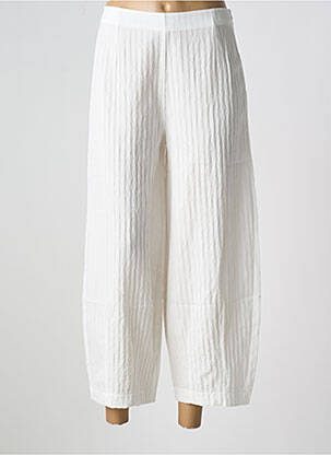 Pantalon 7/8 taille haute taille haute blanc K femme