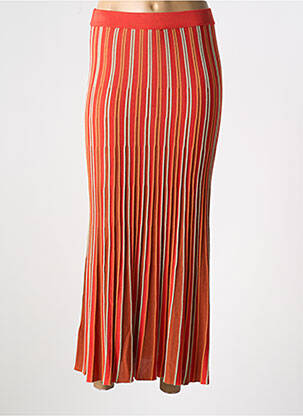 Jupe longue taille haute orange SURKANA femme