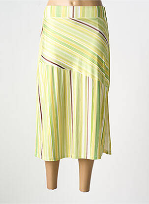 Jupe mi-longue stretch jaune SCORZZO femme