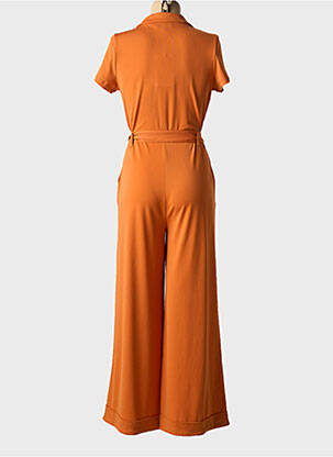 Combi-pantalon tissage crêpe manches courtes orange SURKANA femme