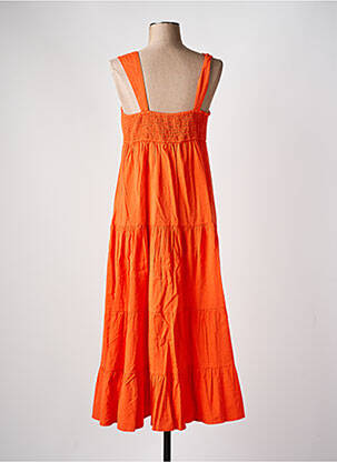 Robe longue coupe évasée fines bretelles orange C'EST BEAU LA VIE femme