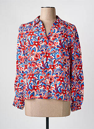 Blouse tissage popeline manches longues rouge JULIE GUERLANDE femme