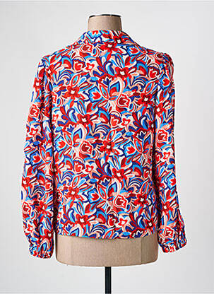 Blouse tissage popeline manches longues rouge JULIE GUERLANDE femme