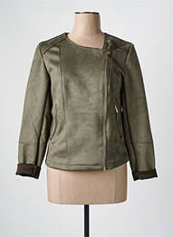 Veste casual tissage suedine vert JULIE GUERLANDE femme