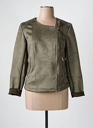 Veste casual tissage suedine vert JULIE GUERLANDE femme