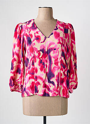 Blouse imprimé fleurs manches 3/4 rose JULIE GUERLANDE femme