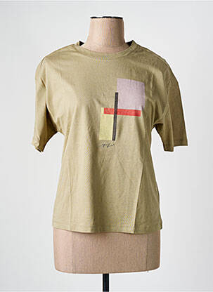 T-shirt sérigraphie manches courtes vert ESPRIT femme