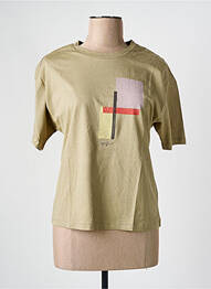 T-shirt sérigraphie manches courtes vert ESPRIT femme