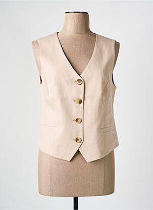 Gilet sans manche poches beige C'EST BEAU LA VIE femme