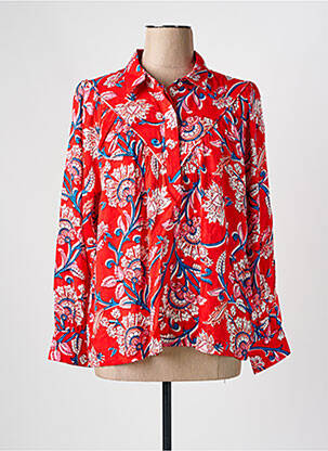 Blouse tissage popeline manches longues rouge C'EST BEAU LA VIE femme