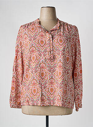 Blouse tissage popeline manches longues rose C'EST BEAU LA VIE femme