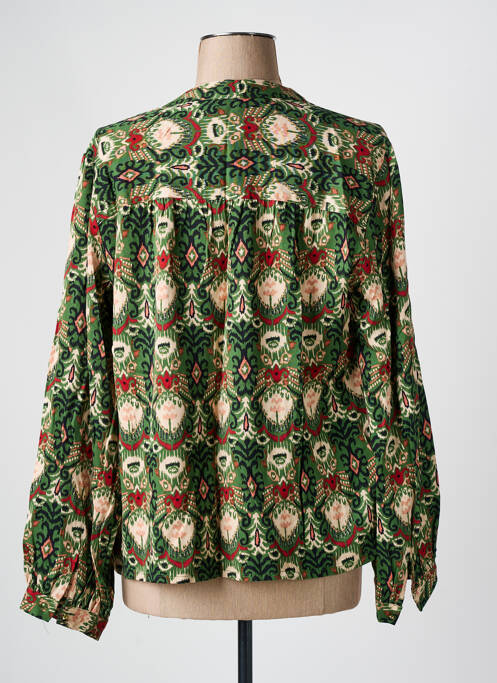 Chemisier coupe droite manches longues vert C'EST BEAU LA VIE femme