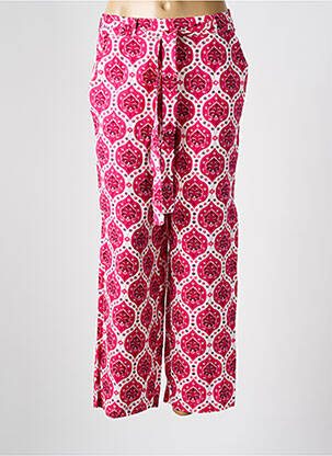 Pantalon droit tissage popeline taille normale rose C'EST BEAU LA VIE femme