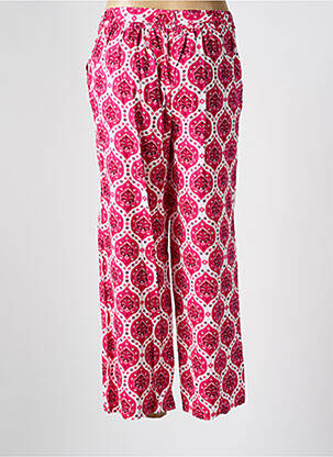 Pantalon droit tissage popeline taille normale rose C'EST BEAU LA VIE femme