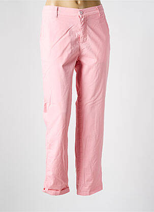 Pantalon chino tissage popeline taille normale rose HAPPY femme
