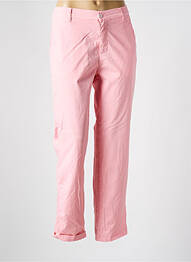Pantalon chino tissage popeline taille normale rose HAPPY femme
