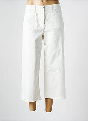 Pantacourt stretch taille normale blanc CECIL femme