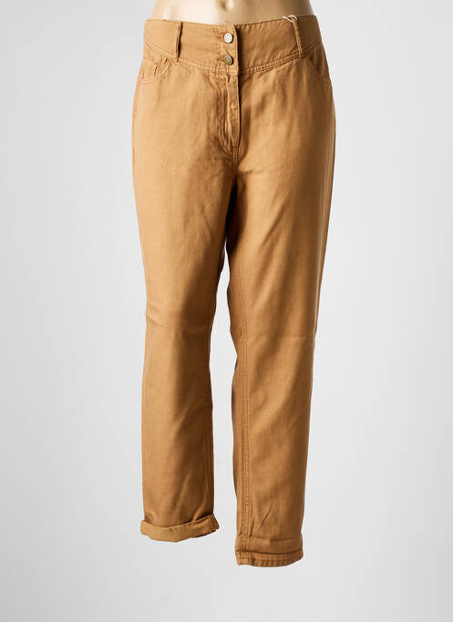 Jeans coupe droite marron C'EST BEAU LA VIE pour femme