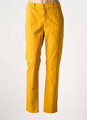 Pantalon chino taille basse taille basse jaune HAPPY femme