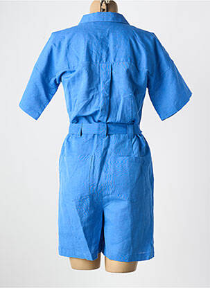 Combishort tissage crêpe manches courtes bleu C'EST BEAU LA VIE femme