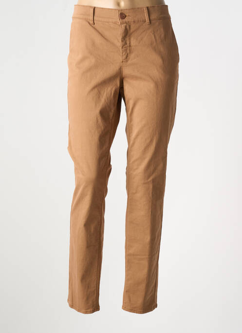Pantalon chino marron HAPPY pour femme