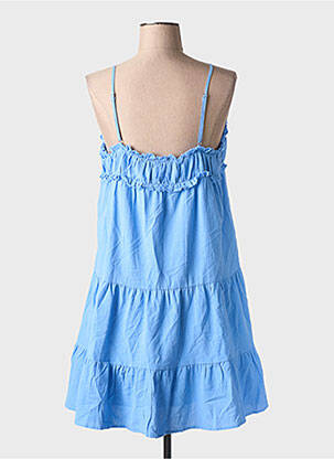 Robe mi-longue col v fines bretelles bleu LE DRESSING DE CLOE femme