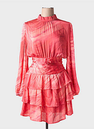 Robe courte manches longues manches longues rouge FLAMANT ROSE femme
