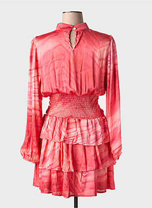 Robe courte manches longues manches longues rouge FLAMANT ROSE femme