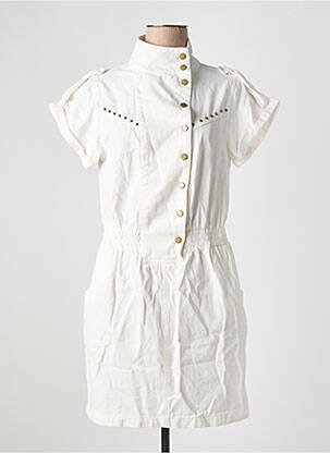 Robe courte manches courtes manches courtes blanc CIMINY femme