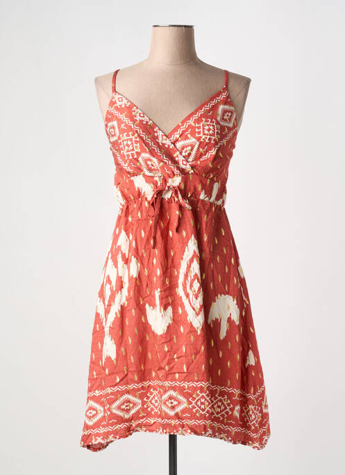 Robe courte marron MISS SARA FASHION pour femme