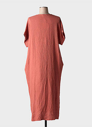 Robe longue manches courtes manches courtes orange ALLEN & JO femme