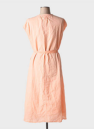 Robe mi-longue manches courtes manches courtes orange GINETTE MIAMI femme
