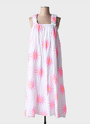 Robe mi-longue imprimé fantaisie sans manche rose BELLAVIE femme