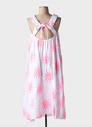 Robe mi-longue imprimé fantaisie sans manche rose BELLAVIE femme