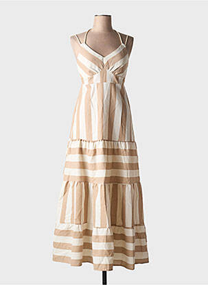 Robe mi-longue sans manche sans manche beige SEASON femme