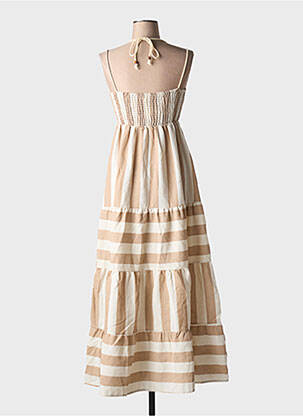 Robe mi-longue sans manche sans manche beige SEASON femme