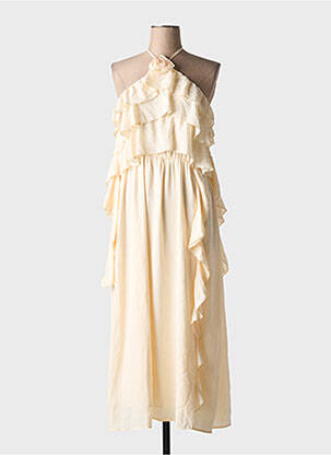 Robe mi-longue sans manche sans manche jaune ELLI WHITE femme
