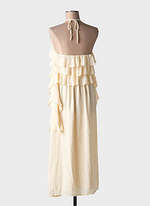 Robe mi-longue sans manche sans manche jaune ELLI WHITE femme