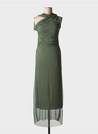 Robe longue sans manche sans manche vert COPPEROSE femme